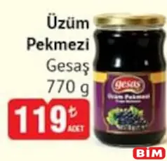 GESAŞ ÜZÜM PEKMEZİ 770 G fiyat ve kampanya bilgisi